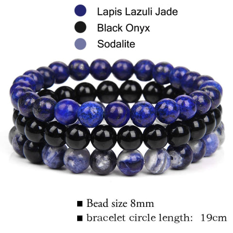 Image of 8mm Natural Stone Bracelet Sets 3Pcs/set