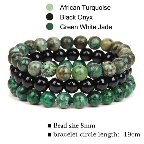 Image of 8mm Natural Stone Bracelet Sets 3Pcs/set
