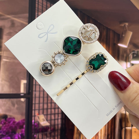 Image of 1 Set Women Hair Clips Headwear Jewelry Fashion Crystal Hair Accessories for Girls Luxury Pearl Barrettes Pins Christmas Gift