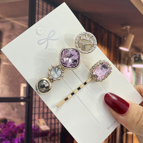 Image of 1 Set Women Hair Clips Headwear Jewelry Fashion Crystal Hair Accessories for Girls Luxury Pearl Barrettes Pins Christmas Gift