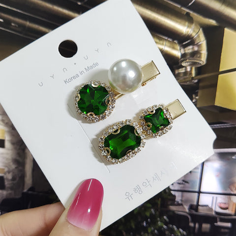 Image of 1 Set Women Hair Clips Headwear Jewelry Fashion Crystal Hair Accessories for Girls Luxury Pearl Barrettes Pins Christmas Gift