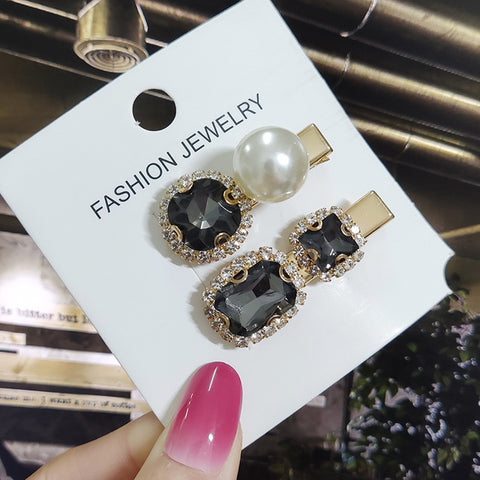 Image of 1 Set Women Hair Clips Headwear Jewelry Fashion Crystal Hair Accessories for Girls Luxury Pearl Barrettes Pins Christmas Gift