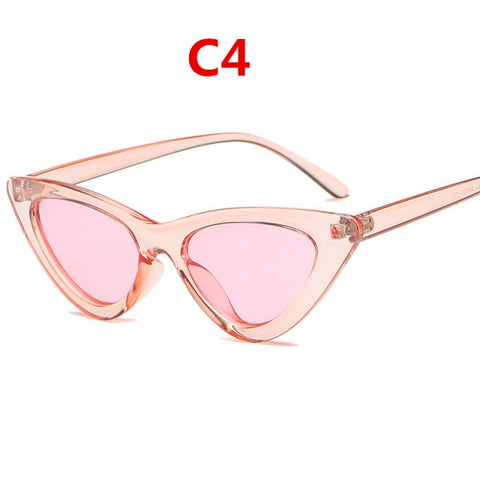 Image of Fashion sunglasses woman brand Designer vintage retro triangular cat eye glasses