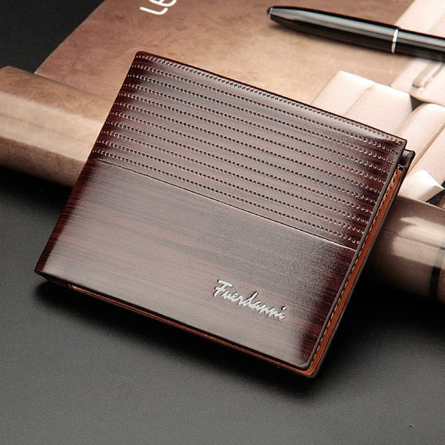 Classic Men Business Purse PU Leather Solid Slim