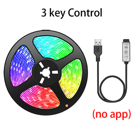 Image of RGB 5050 Led Strip Light Bluetooth App 5V USB Led Tape Flexible