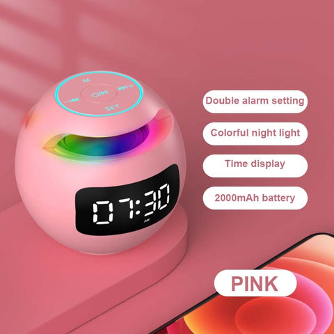 Image of Mini Bluetooth Speaker LED Display Alarm Clock