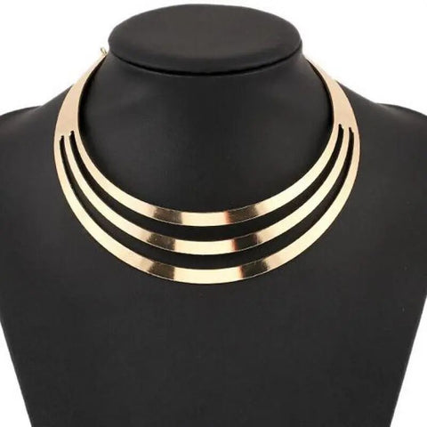 Image of chunky choker statement brand Luxury gold color