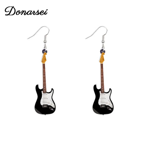 Image of Vintage Classical Guitar Drop Earrings For Women