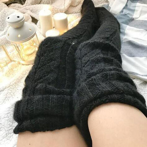 Image of Knitted socks over the knee lengthened stockings