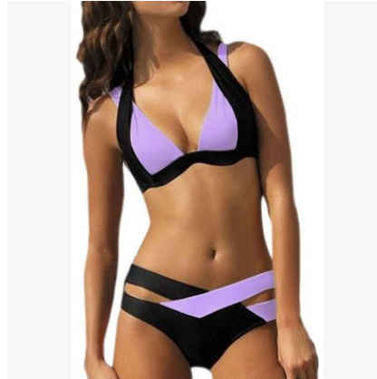 Image of Color Split Swimsuit for Bikini Ladies, European and American Style