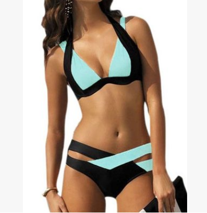 Image of Color Split Swimsuit for Bikini Ladies, European and American Style