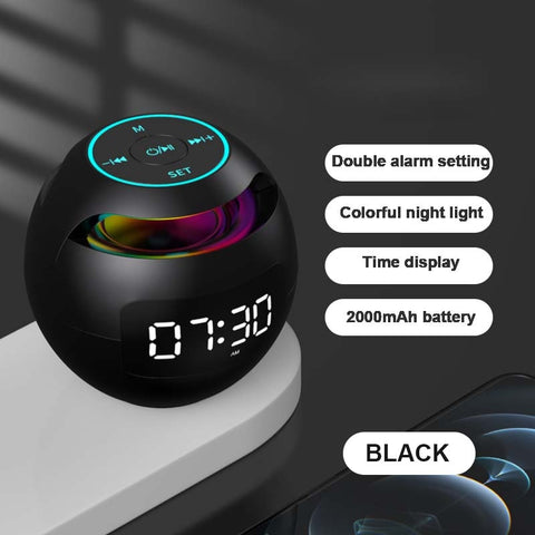 Image of Mini Bluetooth Speaker LED Display Alarm Clock