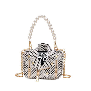 Lady Shoulder Bag Pearl Handle Chain