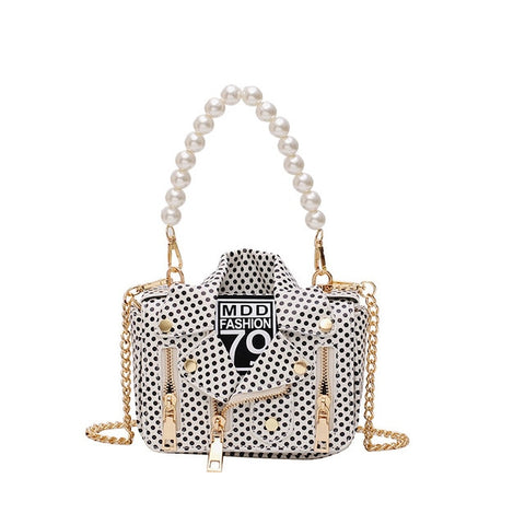 Image of Lady Shoulder Bag Pearl Handle Chain