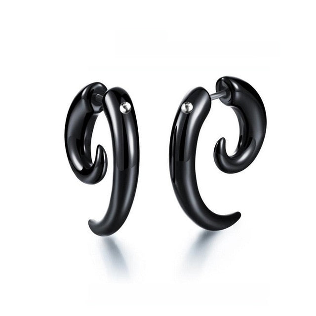 Black Multiple Styles Stainless/Titanium Steel Stud Earrings