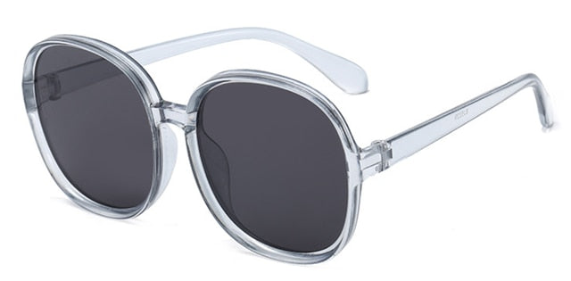 New Round Frame Sunglasses Women Retro Brand Designer Brown Black