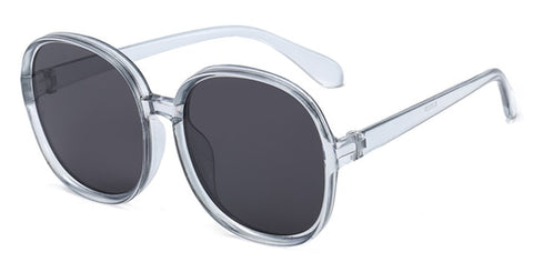 Image of New Round Frame Sunglasses Women Retro Brand Designer Brown Black