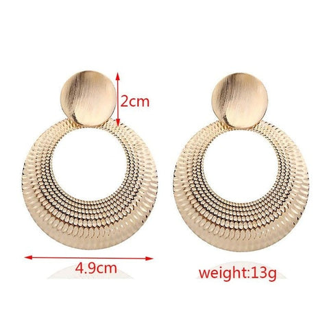 Image of Big Earrings Exaggerated Matte Stud Earrings For Women Metal Earing Gold Silver Color Black Yellow Red Earings
