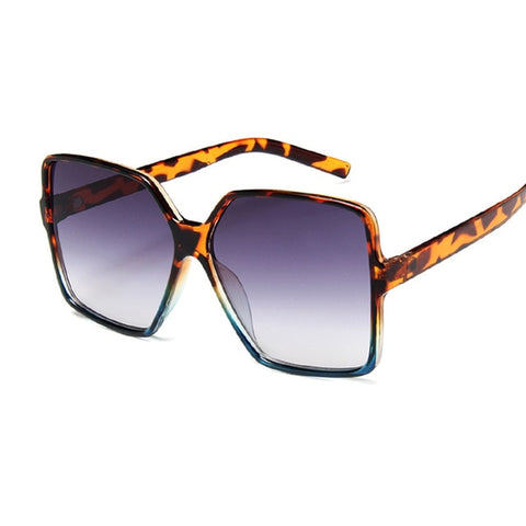Image of Black Square Sunglasses Women Big Frame Colorful