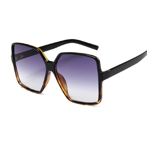 Image of Black Square Sunglasses Women Big Frame Colorful