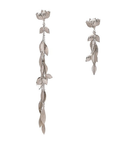 Image of Brand long tassel leaves earrings metal dangle