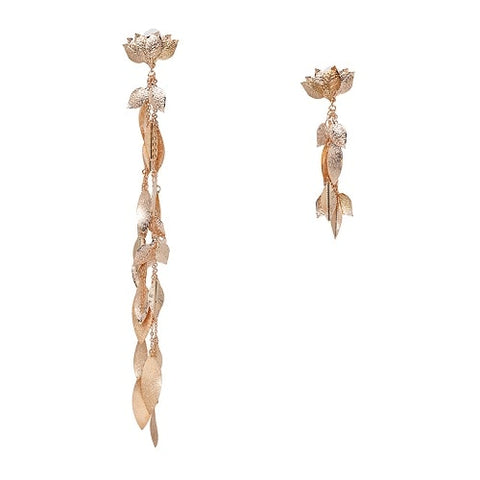 Image of Brand long tassel leaves earrings metal dangle