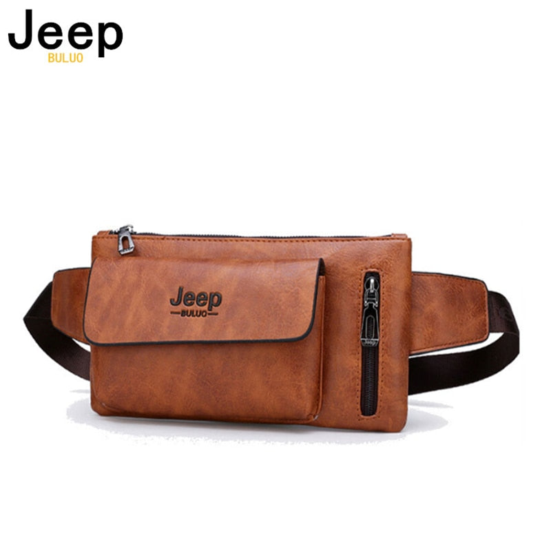 JEEP BULUO Casual Leather Chest Waist Bag