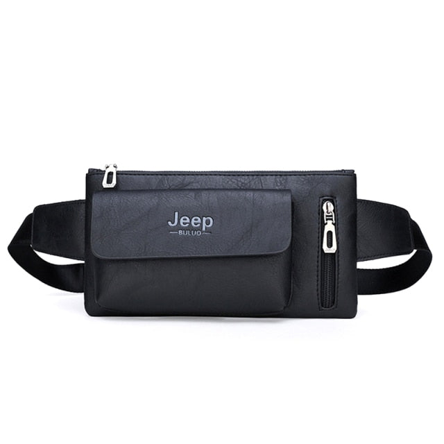 JEEP BULUO Casual Leather Chest Waist Bag