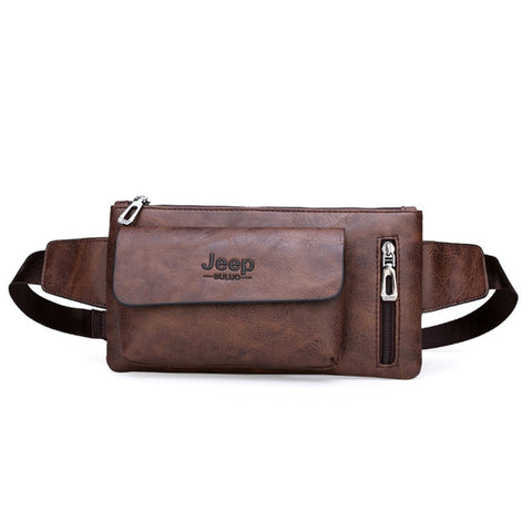 Image of JEEP BULUO Casual Leather Chest Waist Bag