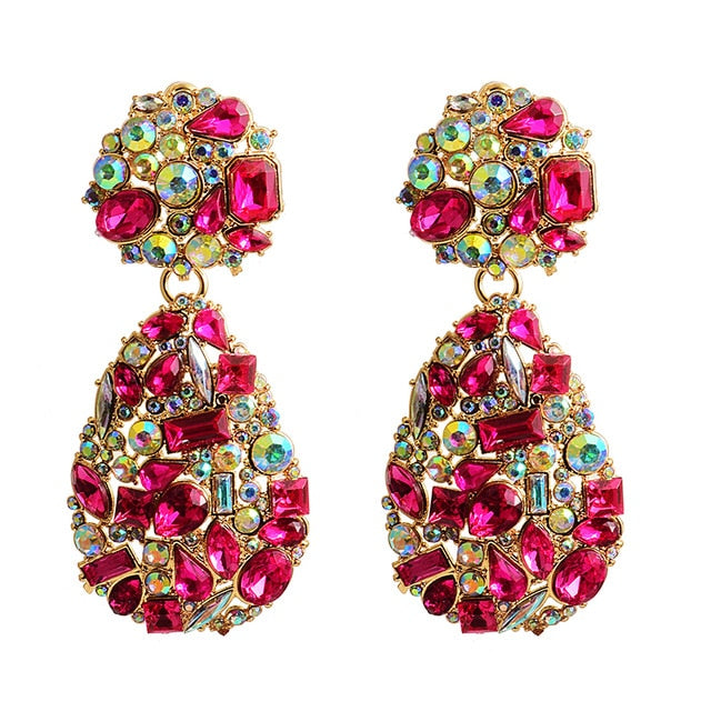New Colorful Crystals  Earrings