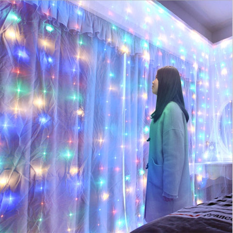 Image of 3M LED Curtain String Lights Led Decoration Light Remote Control