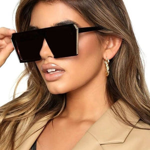 Fashion Square Sunglasses Women Luxury Brand Big Black