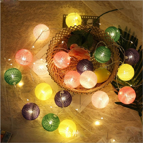 Image of 2.2M 20 LED Cotton Ball  Lights Decorations