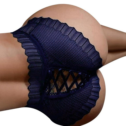 Image of Sexy Panties Women High Waist Lace Thongs