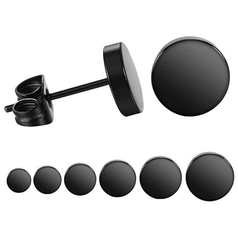 Image of Black Unisex Stud Earring Barbell