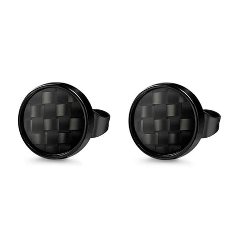 Image of Black Unisex Stud Earring Barbell