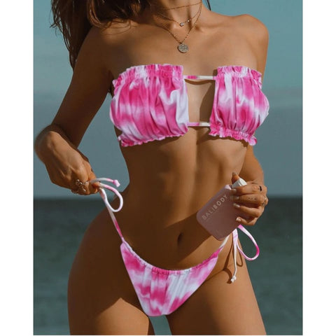 Image of Women Beach Thong Bikini Set