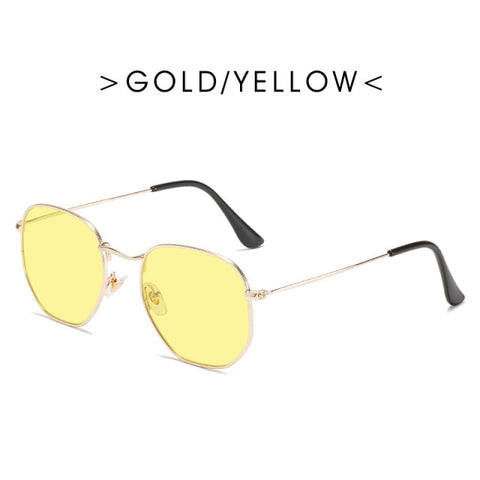 Image of Vintage Fashion Metal Sunglasses Women Men Brand Design Sun Glasses Mirror Trendy Square Glasses Sun Unisex Gafas De Sol Uv400
