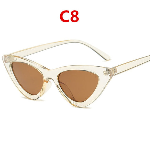 Image of Fashion sunglasses woman brand Designer vintage retro triangular cat eye glasses