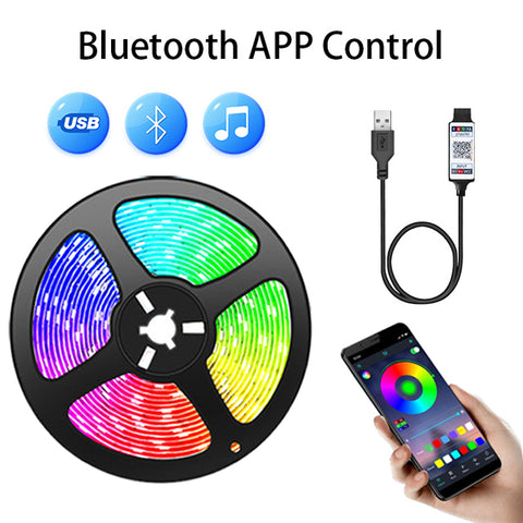 RGB 5050 Led Strip Light Bluetooth App 5V USB Led Tape Flexible